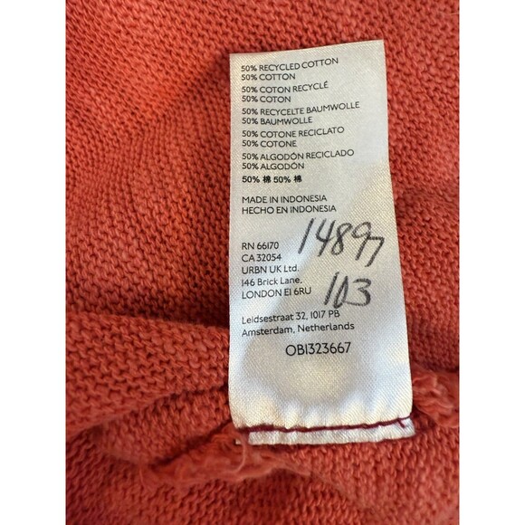 Free People Coral Red We The Free Knit Boho Sleeveless Tank Top Womens Sz S - Picture 5 of 5